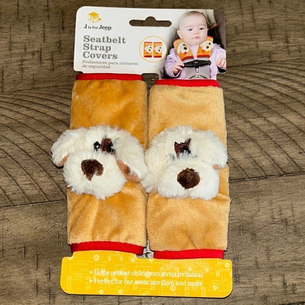 Plush Puppies 🐶 🐶 Seatbelt Strap Covers for Kids of All Ages! J is for Jeep